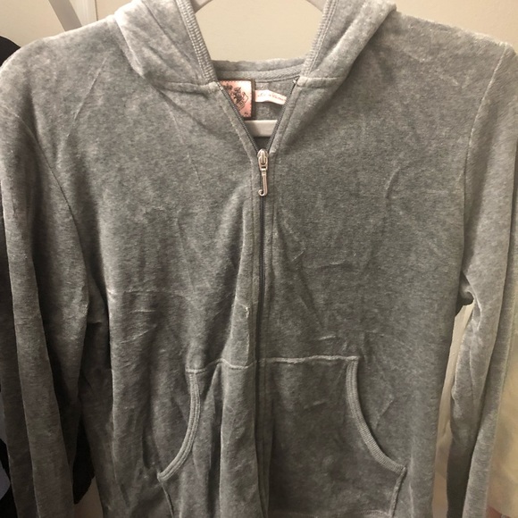 Juicy Couture Zip Up Velour Gray Pink XL - Picture 3 of 4